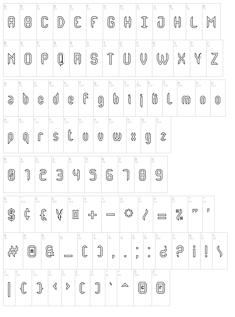 Monster of South St font map